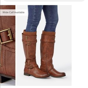 NIB Never Worn Tall Brown Wide Calf Boots
